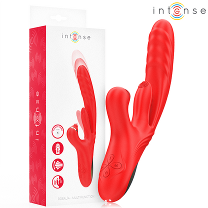 INTENSE - ROSALIA VIBRATEUR MULTIFONCTION 3 EN 1 ROUGE INTENSE FUN TOYS