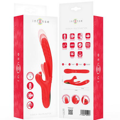 INTENSE - ROSALIA VIBRATEUR MULTIFONCTION 3 EN 1 ROUGE INTENSE FUN TOYS