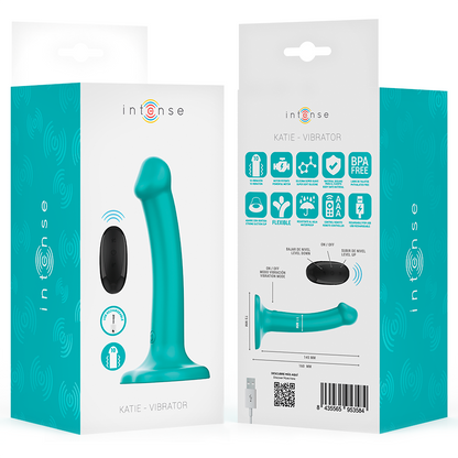 INTENSE - KATIE VIBRATEUR AVEC VENTOUSE 10 VIBRATIONS TÉLÉCOMMANDE BLEUE INTENSE FUN TOYS