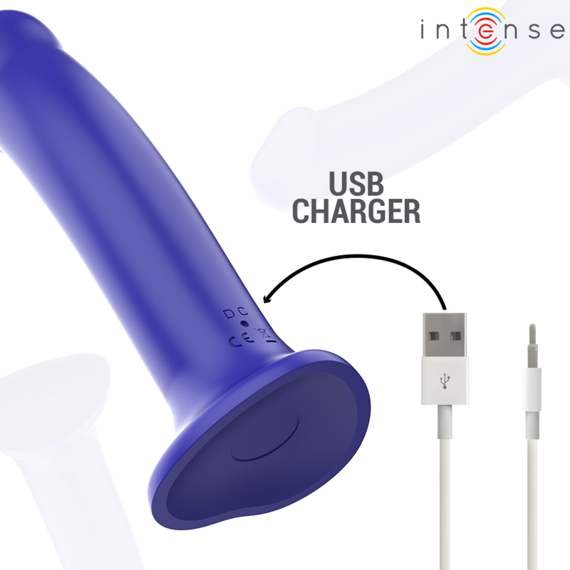 INTENSE - VICTORIA VIBRATEUR AVEC VENTOUSE 10 VIBRATIONS BLEU FONCÉ TÉLÉCOMMANDE INTENSE FUN TOYS