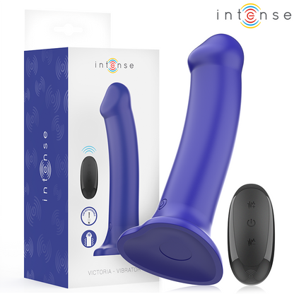 INTENSE - VICTORIA VIBRATEUR AVEC VENTOUSE 10 VIBRATIONS BLEU FONCÉ TÉLÉCOMMANDE INTENSE FUN TOYS