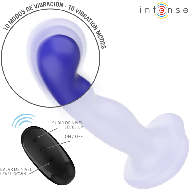 INTENSE - SHORTY VIBRATEUR AVEC VENTOUSE TÉLÉCOMMANDE BLEUE INTENSE FUN TOYS