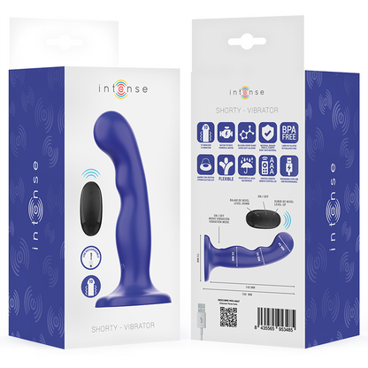 INTENSE - SHORTY VIBRATEUR AVEC VENTOUSE TÉLÉCOMMANDE BLEUE INTENSE FUN TOYS