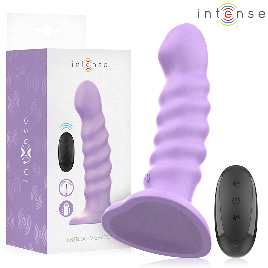INTENSE - BRENDA VIBRATEUR TAILLE M DESIGN SPIRALE 10 VIBRATIONS VIOLET TÉLÉCOMMANDE INTENSE FUN TOYS