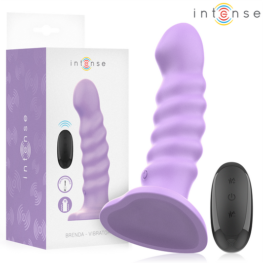 INTENSE - BRENDA VIBRATEUR TAILLE M DESIGN SPIRALE 10 VIBRATIONS VIOLET TÉLÉCOMMANDE INTENSE FUN TOYS