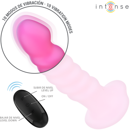 INTENSE - CINDY VIBRATEUR TAILLE L DESIGN SPIRALE 10 VIBRATIONS ROSE TÉLÉCOMMANDE INTENSE FUN TOYS