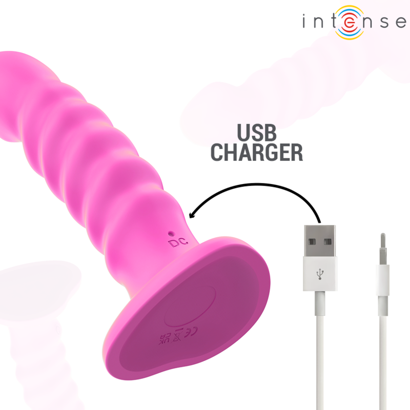 INTENSE - CINDY VIBRATEUR TAILLE L DESIGN SPIRALE 10 VIBRATIONS ROSE TÉLÉCOMMANDE INTENSE FUN TOYS
