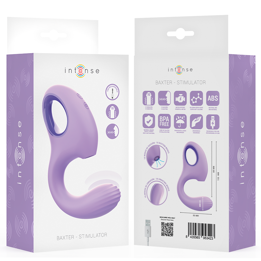 INTENSE - BAXTER VIBRATEUR & STIMULATEUR VIOLET INTENSE FUN TOYS