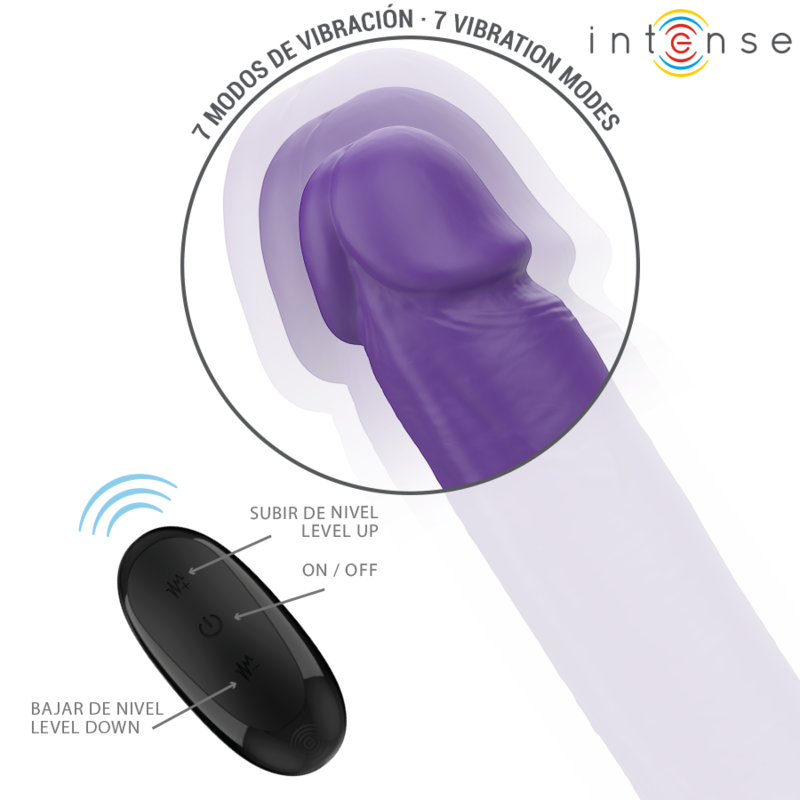 INTENSE - GUNTER DILDO DOUBLE VIBRATEUR 40 CM VIOLET TÉLÉCOMMANDE INTENSE FUN TOYS