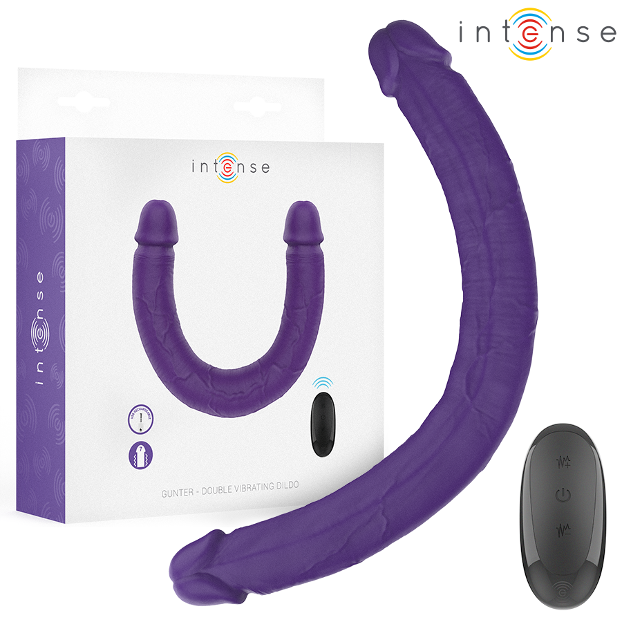 INTENSE - GUNTER DILDO DOUBLE VIBRATEUR 40 CM VIOLET TÉLÉCOMMANDE INTENSE FUN TOYS