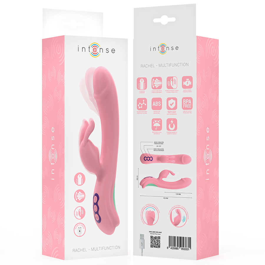 INTENSE - RACHEL VIBRATEUR RABBIT 5 VIBRATIONS ROSE INTENSE FUN TOYS