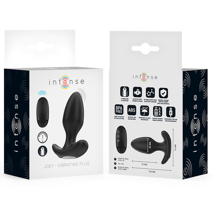 INTENSE - JOEY ANAL PLUG 10 VIBRATIONS NOIR TÉLÉCOMMANDE INTENSE ANAL TOYS