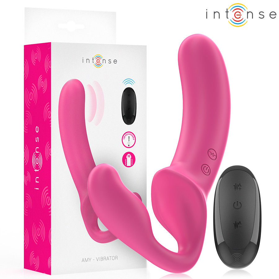 INTENSE - AMY DOUBLE VIBRATEUR 20 CM ROSE TÉLÉCOMMANDE INTENSE FUN TOYS