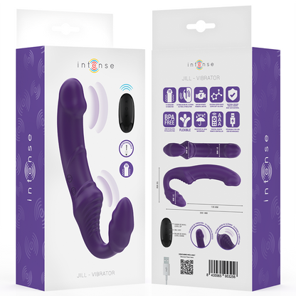 INTENSE - JILL DOUBLE VIBRATEUR 20 CM VIOLET TÉLÉCOMMANDE INTENSE FUN TOYS