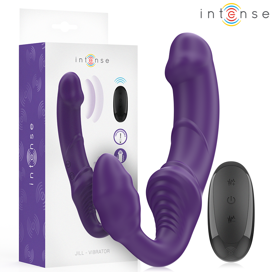 INTENSE - JILL DOUBLE VIBRATEUR 20 CM VIOLET TÉLÉCOMMANDE INTENSE FUN TOYS