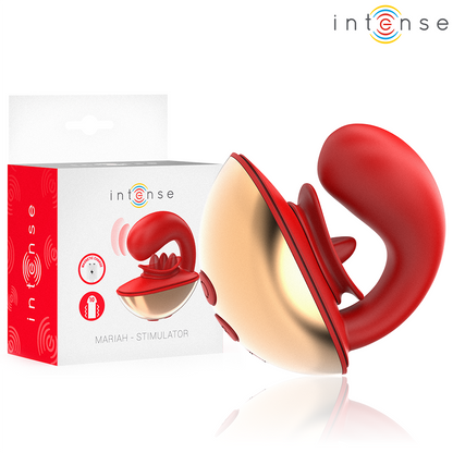 INTENSE - VIBRATEUR & STIMULATEUR MARIAH EN FORME DE U 10 VIBRATIONS ROUGE INTENSE FUN TOYS
