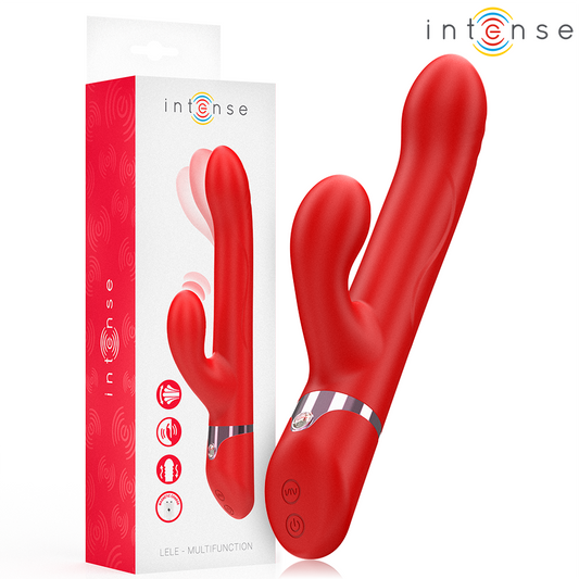 INTENSE - LELE VIBRATEUR MULTIFONCTION ROTATIF & OSCILLANT & STIMULANT ROUGE INTENSE FUN TOYS