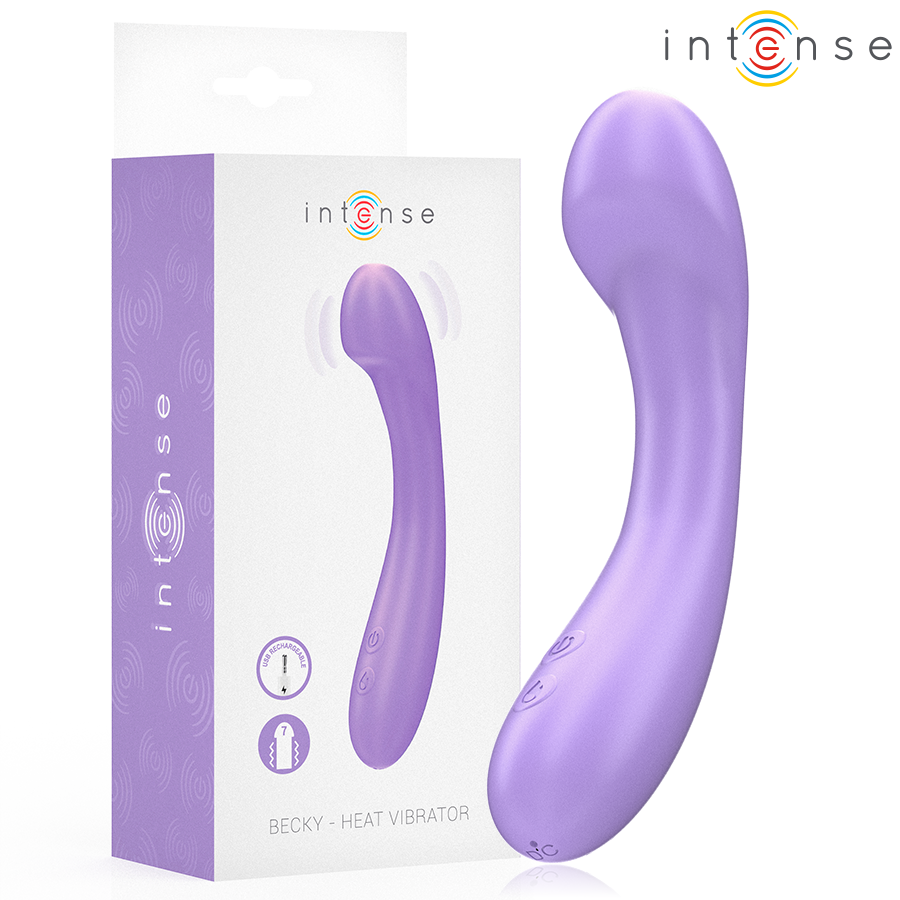 INTENSE - BECKY VIBRATEUR 19 CM CHAUFFANT 7 VIBRATIONS VIOLET INTENSE FUN TOYS
