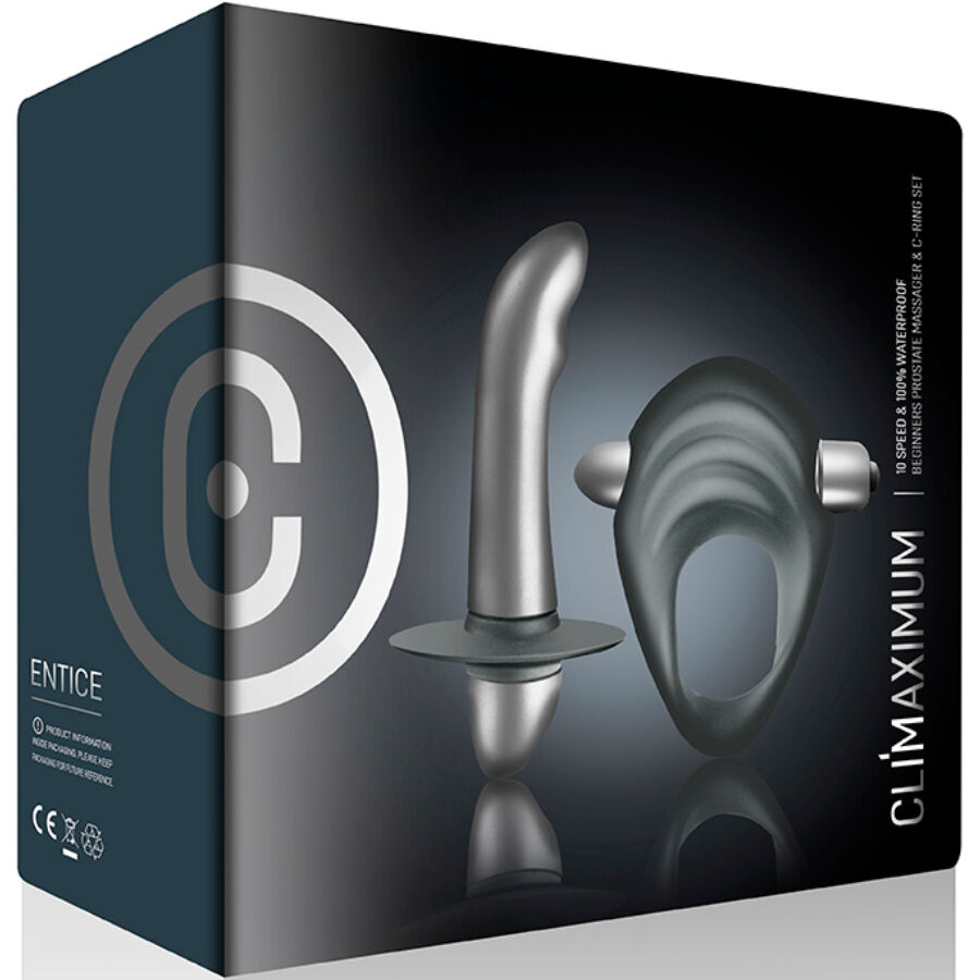 CLIMAXIMUM - KIT ENTICE ANNEAU PÉNITENTIAIRE + VIBRATEUR PROSTATIQUE DÉBUTANTS CLIMAXIMUM