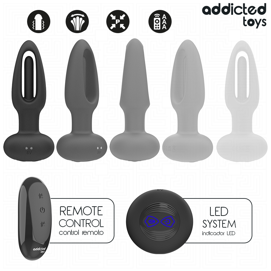 ADDICTED TOYS - PLUG ANAL AVEC LANGUE VIBRANTE ET TÉLÉCOMMANDE ADDICTED TOYS