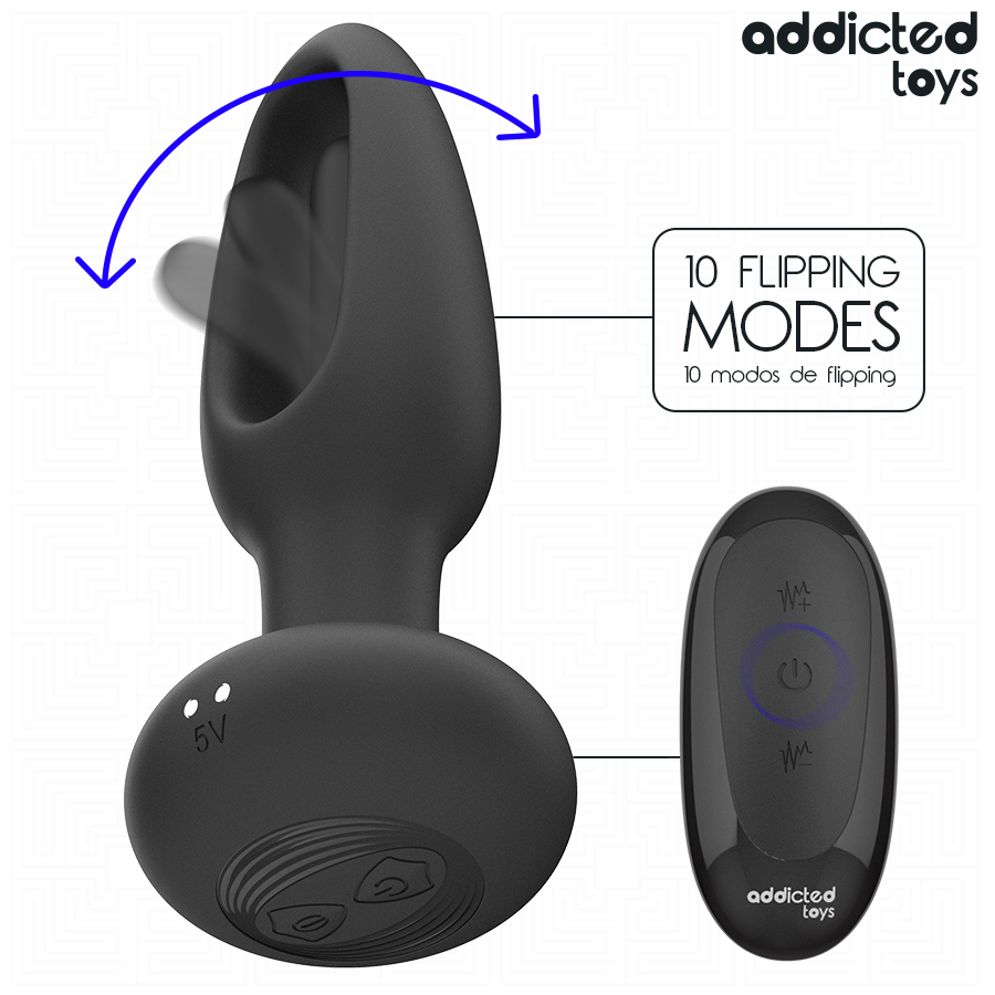 ADDICTED TOYS - PLUG ANAL AVEC LANGUE VIBRANTE ET TÉLÉCOMMANDE ADDICTED TOYS