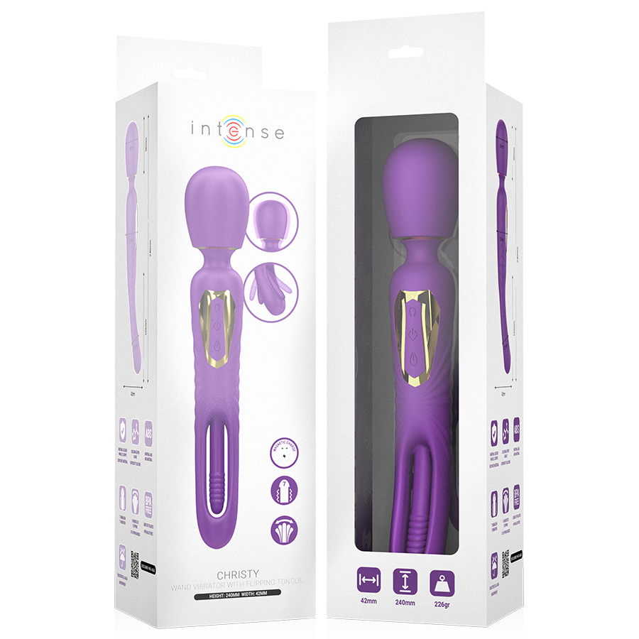 INTENSE - BAGUETTE VIBRANTE CHRISTY AVEC LANGUE QUI TOURNE INTENSE FUN TOYS