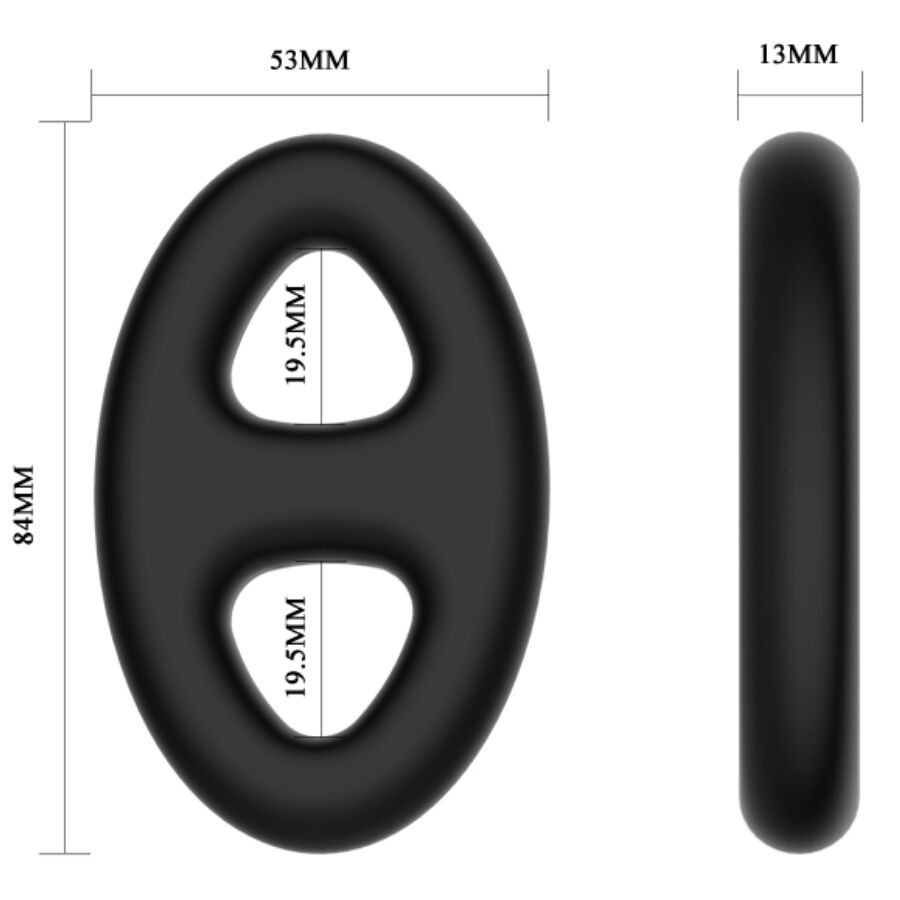 CRAZY BULL - BAGUE EN SILICONE DOUBLE OVALE CRAZY BULL