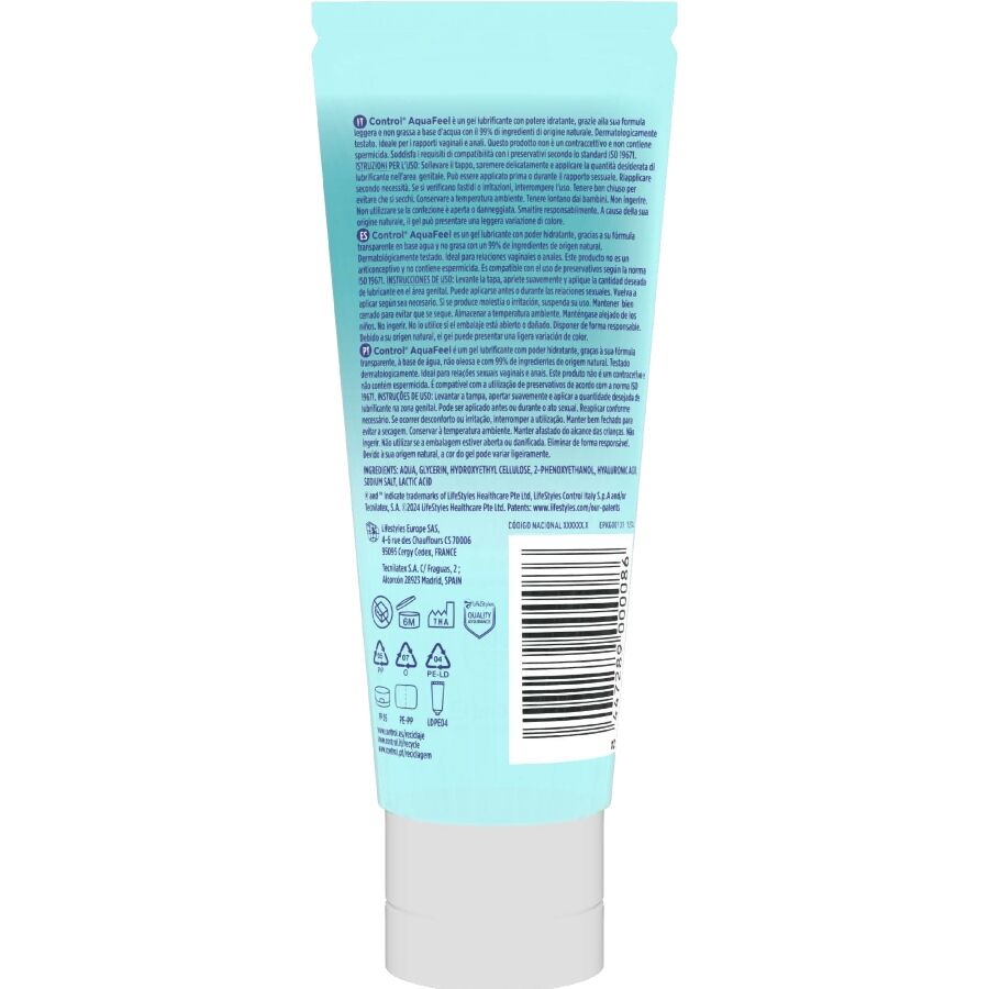 CONTROL - AQUAFEEL LUBRIFIANT À L'ACIDE HYALURONIQUE 80 ML CONTROL LUBES