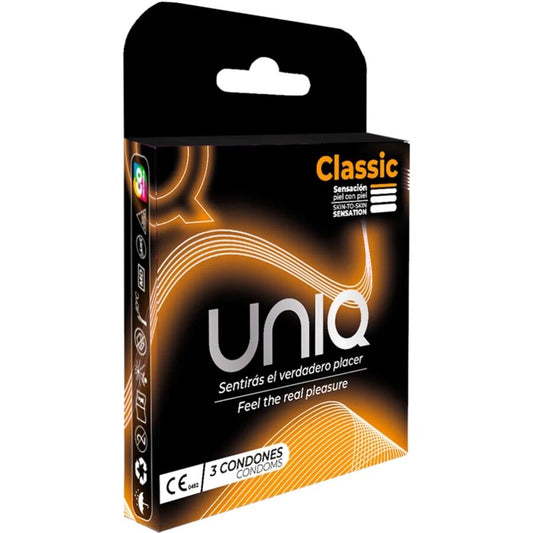 UNIQ - CLASSIC PRÉSERVATIFS SANS LATEX 3 UNITÉS UNIQ