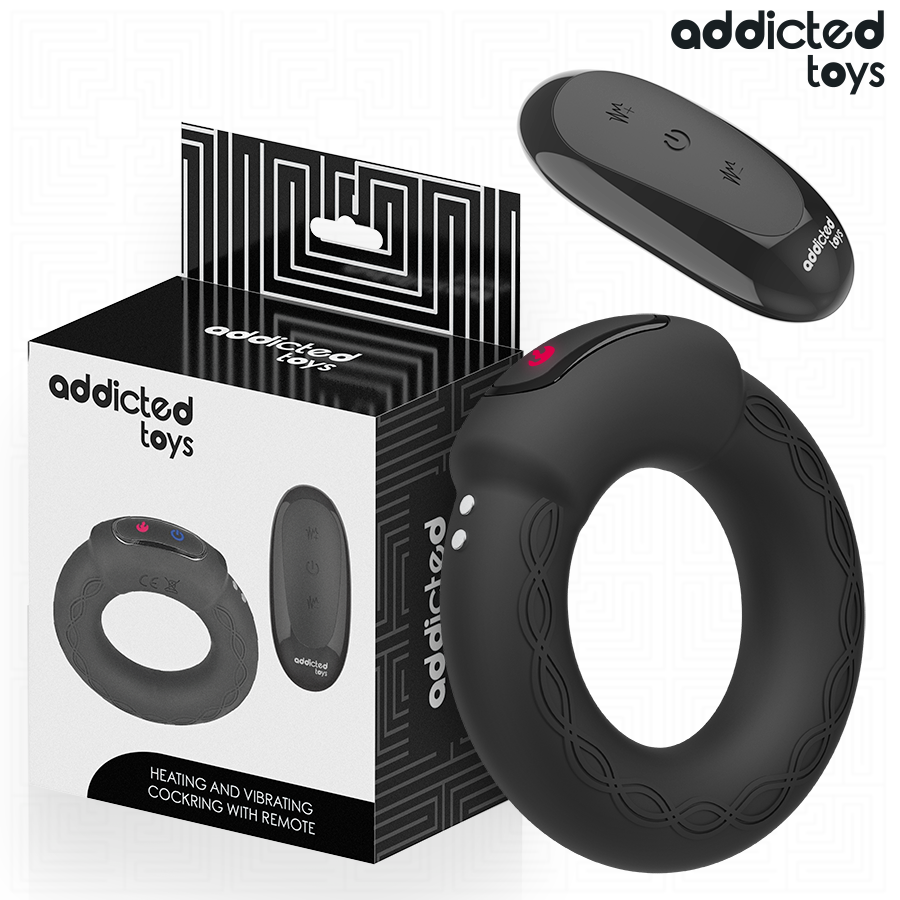 ADDICTED TOYS - ANNEAU PÉNITENTIAIRE VIBRANT À EFFET CHAUFFANT AVEC TÉLÉCOMMANDE ADDICTED TOYS