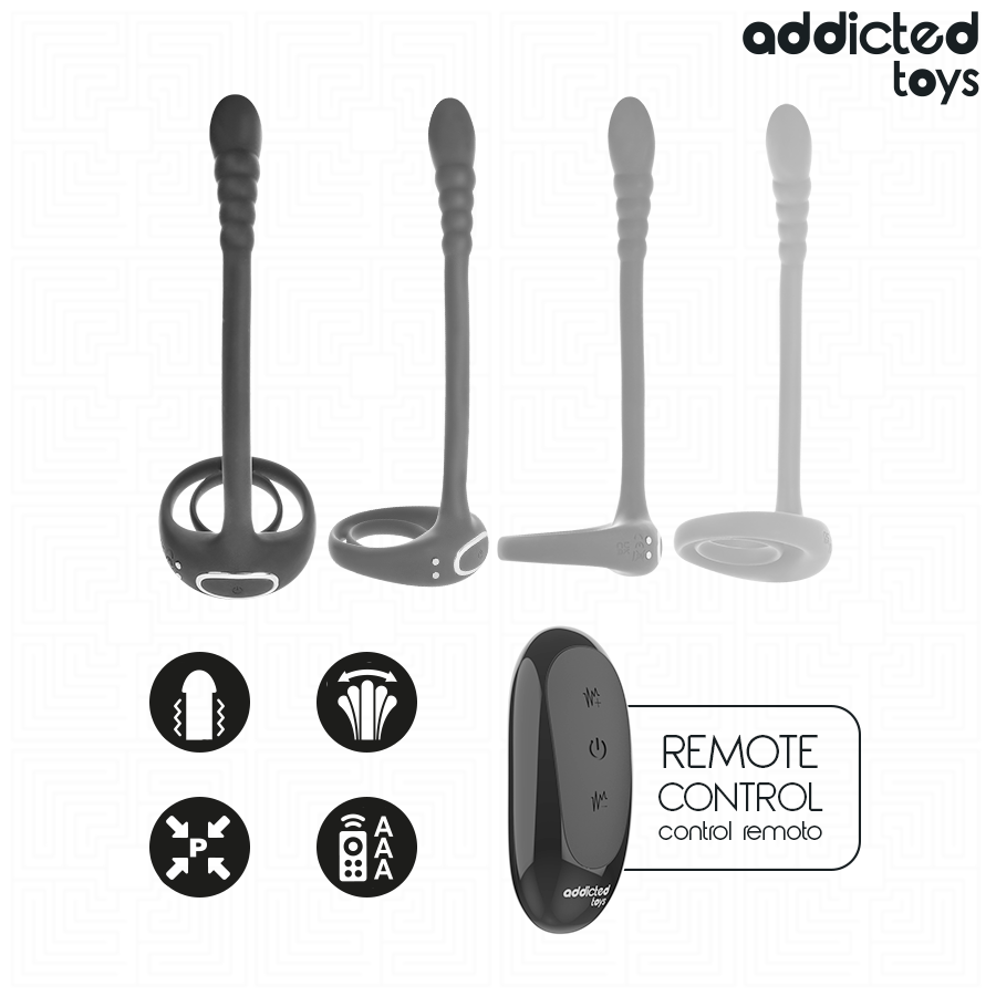 ADDICTED TOYS - ANNEAU PÉNITENTIAIRE VIBRANT POUR POINT P AVEC TÉLÉCOMMANDE ADDICTED TOYS
