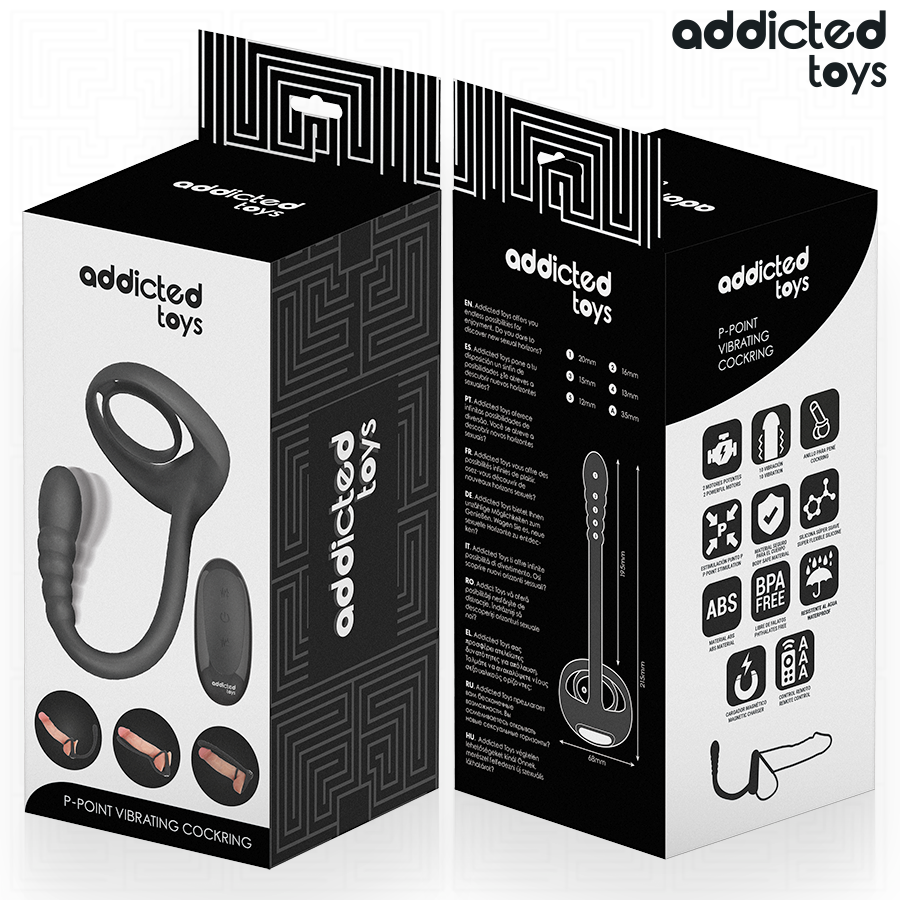 ADDICTED TOYS - ANNEAU PÉNITENTIAIRE VIBRANT POUR POINT P AVEC TÉLÉCOMMANDE ADDICTED TOYS
