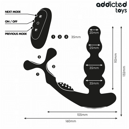 ADDICTED TOYS - MASSEUR DE PROSTATE ROTATIF À TÉLÉCOMMANDE ADDICTED TOYS