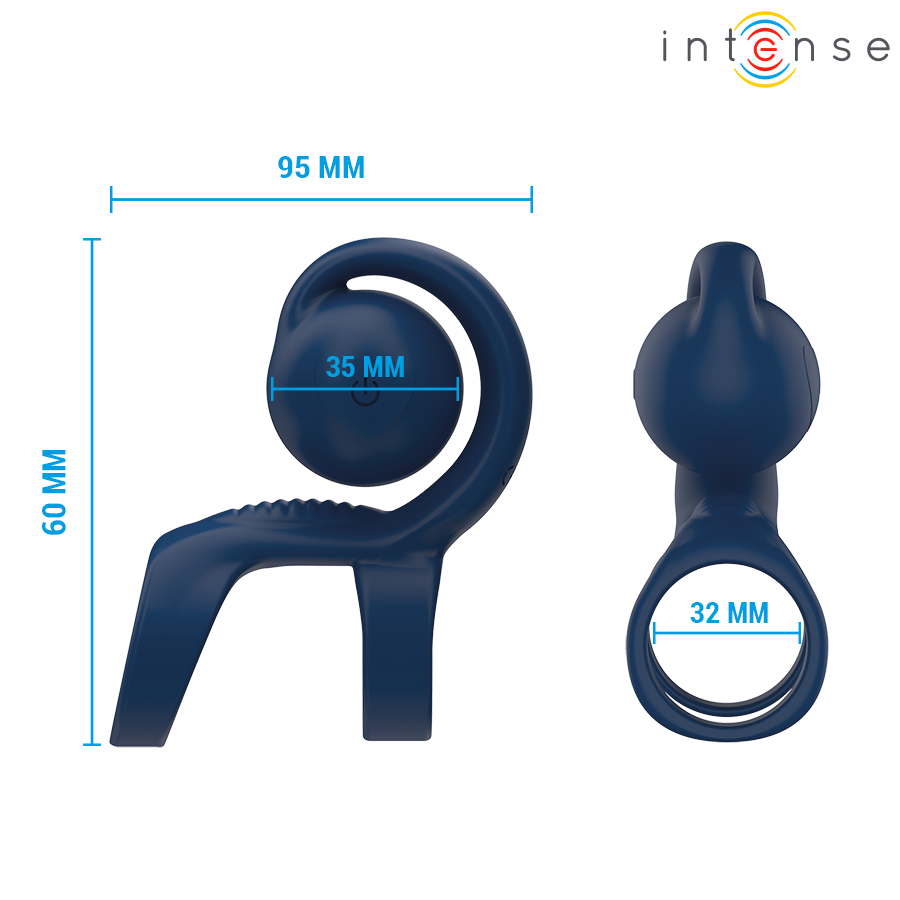 INTENSE - TYSON COCK RING AVEC BOULE VIBRANTE Ø 3,2 CM INTENSE FUN TOYS