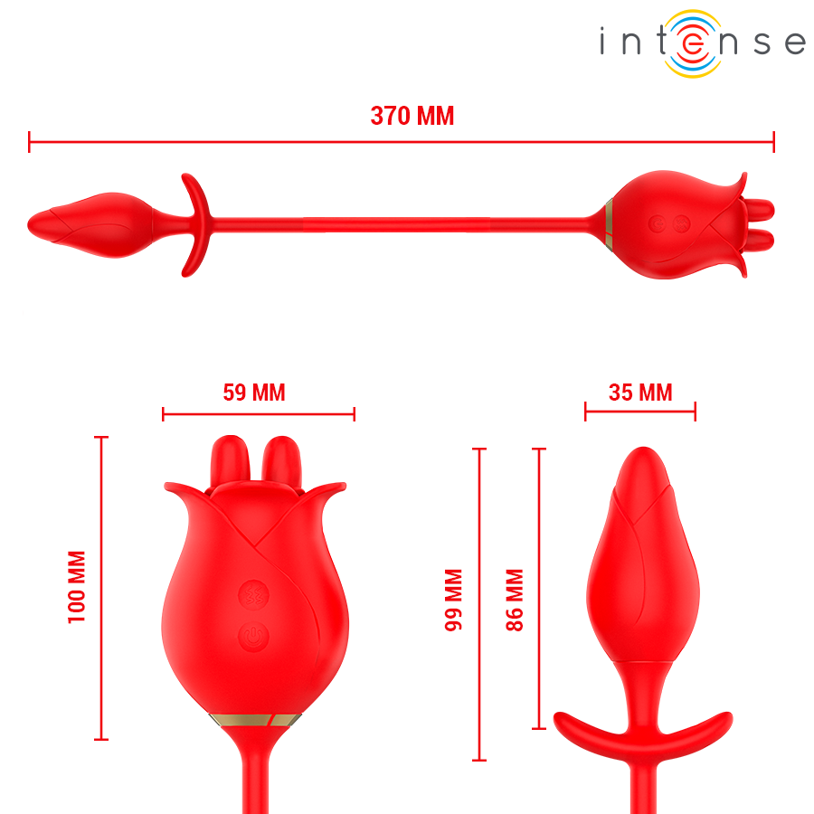 INTENSE - MELANIE DOUBLE STIMULATEUR DE CLITORIS AVEC LANGUE EN ZIGZAG INTENSE FUN TOYS