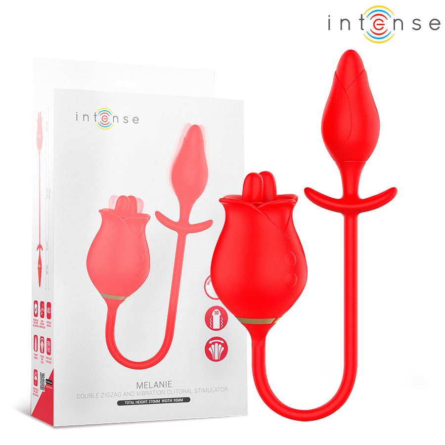 INTENSE - MELANIE DOUBLE STIMULATEUR DE CLITORIS AVEC LANGUE EN ZIGZAG INTENSE FUN TOYS