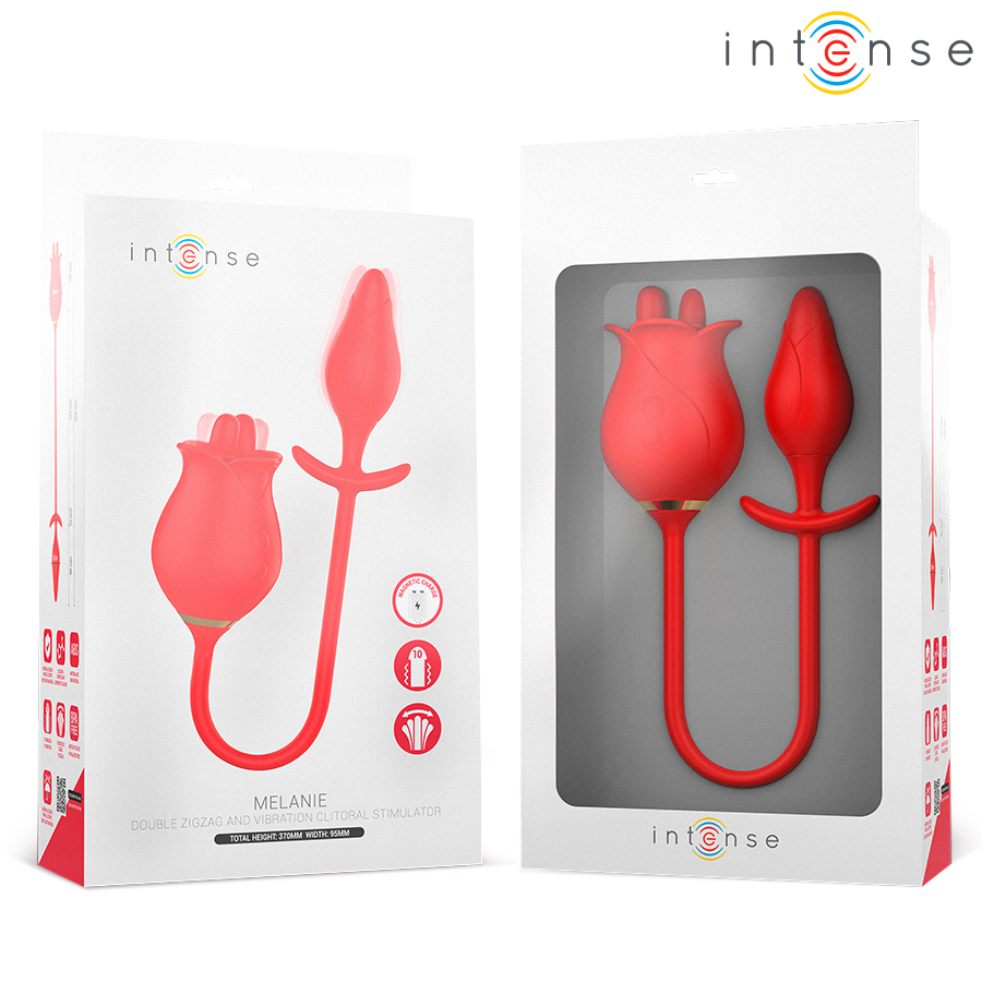 INTENSE - MELANIE DOUBLE STIMULATEUR DE CLITORIS AVEC LANGUE EN ZIGZAG INTENSE FUN TOYS