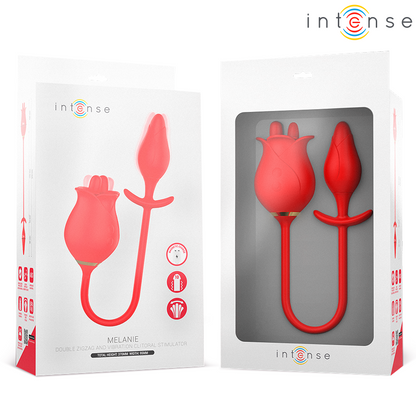 INTENSE - MELANIE DOUBLE STIMULATEUR DE CLITORIS AVEC LANGUE EN ZIGZAG INTENSE FUN TOYS