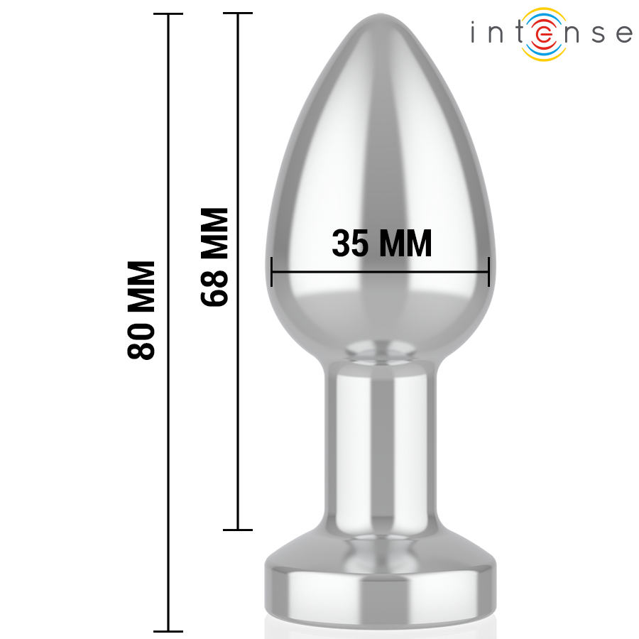 INTENSE - PLUG ANAL VIBRANT EN MÉTAL AVEC LUMIÈRES LED ET TÉLÉCOMMANDE - TAILLE S INTENSE ANAL TOYS