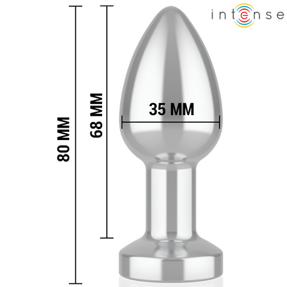 INTENSE - PLUG ANAL VIBRANT EN MÉTAL AVEC LUMIÈRES LED ET TÉLÉCOMMANDE - TAILLE S INTENSE ANAL TOYS