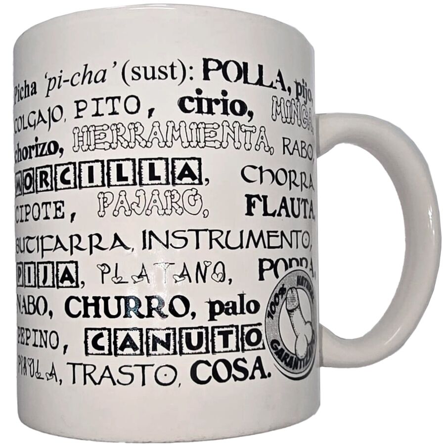 DIABLO PICANTE - TASSE BLANCHE AVEC SYNONYMES DE PÉNIS 370 ML DIABLO PICANTE