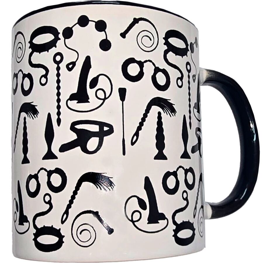DIABLO PICANTE - TASSE BONDAGE BLANCHE AVEC ANSE NOIRE 370 ML DIABLO PICANTE