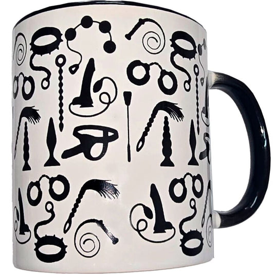DIABLO PICANTE - TASSE BONDAGE BLANCHE AVEC ANSE NOIRE 370 ML DIABLO PICANTE