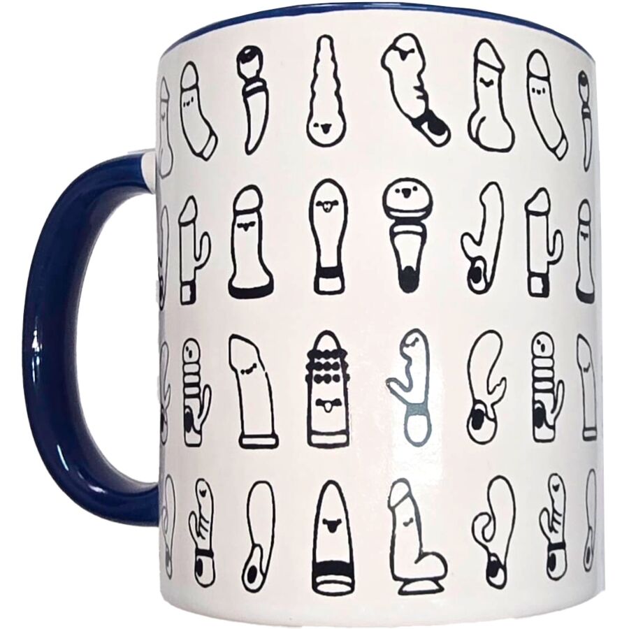 DIABLO PICANTE - TASSE VIBRANTE BLANCHE AVEC ANSE BLEUE 370 ML DIABLO PICANTE