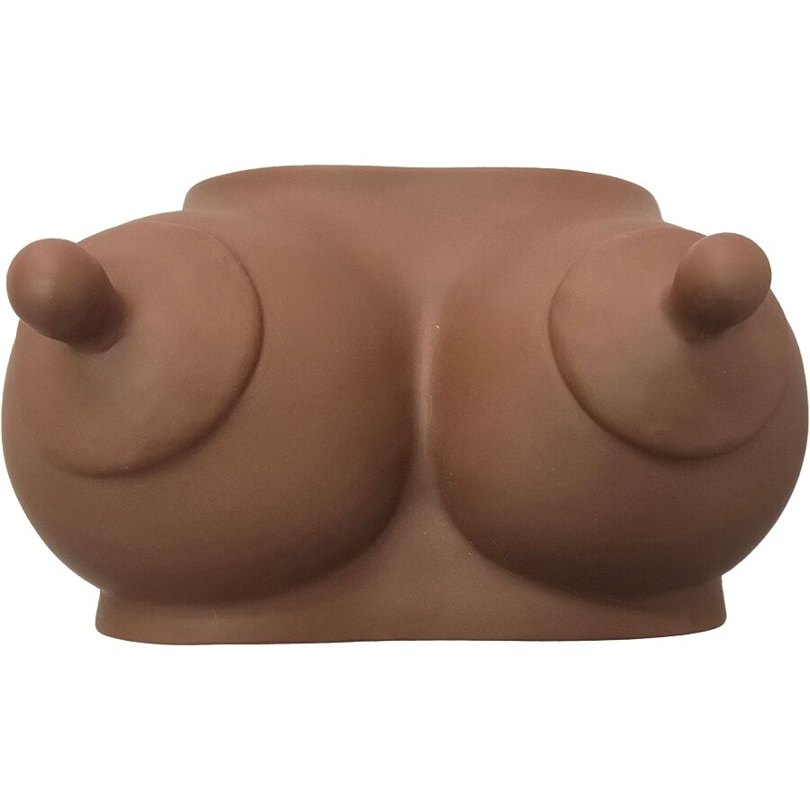 DIABLO PICANTE - TIRELIRE EN FORME DE SEINS TON FONCÉ DIABLO PICANTE