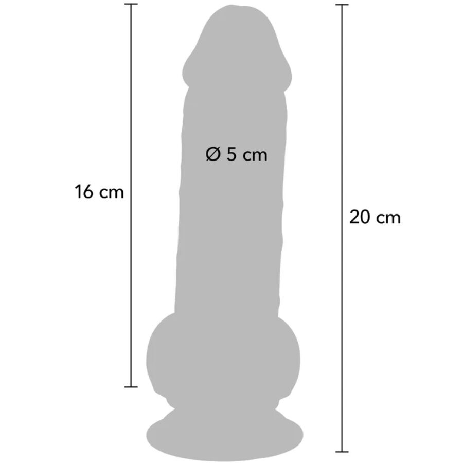 GET REAL - PÉNIS RÉALISTE DE LUXE AVEC TESTICULES EXTRA ÉPAIS DE 20 CM GET REAL