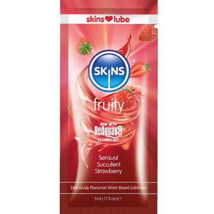 SKINS - LUBRIFIANT FRUITÉ À BASE D'EAU FRAISE DOSE UNIQUE 5 ML SKINS