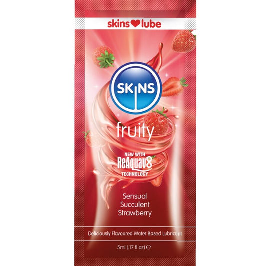 SKINS - LUBRIFIANT FRUITÉ À BASE D'EAU FRAISE DOSE UNIQUE 5 ML SKINS