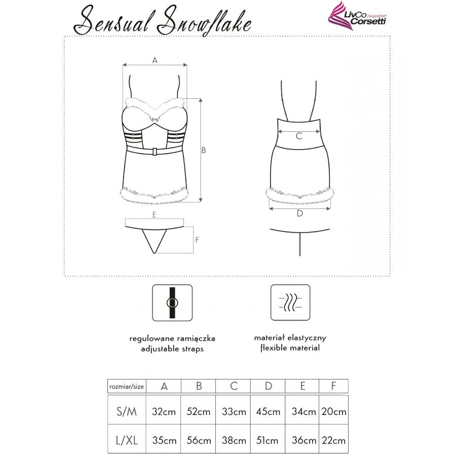 LIVCO CORSETTI FASHION - SENSUAL SNOWFLAKE LC 90603 CHEMISE DE NOËL + STRING + BANDEAU L/XL LIVCO CORSETTI SETS