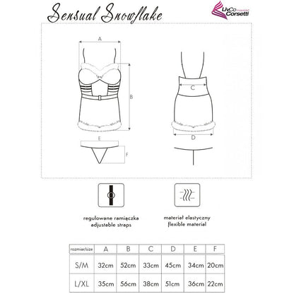 LIVCO CORSETTI FASHION - SENSUAL SNOWFLAKE LC 90603 CHEMISE DE NOËL + STRING + BANDEAU L/XL LIVCO CORSETTI SETS